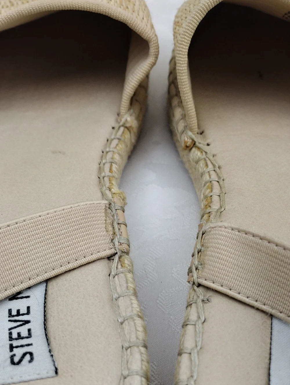 Steve Madden Marlene Wheat Woven Round Toe Elastic Ankle Strap Espadrille Sandal